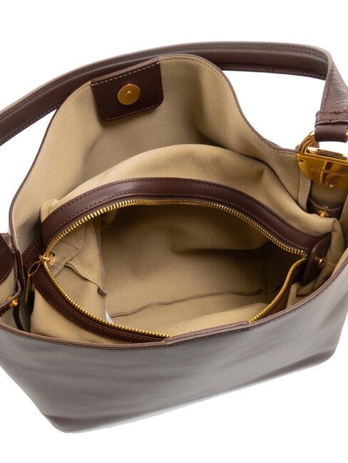 BRIDLE MEDIUM HOBO Leather shoulder bag chestnut/mushroom - Women’s Bags