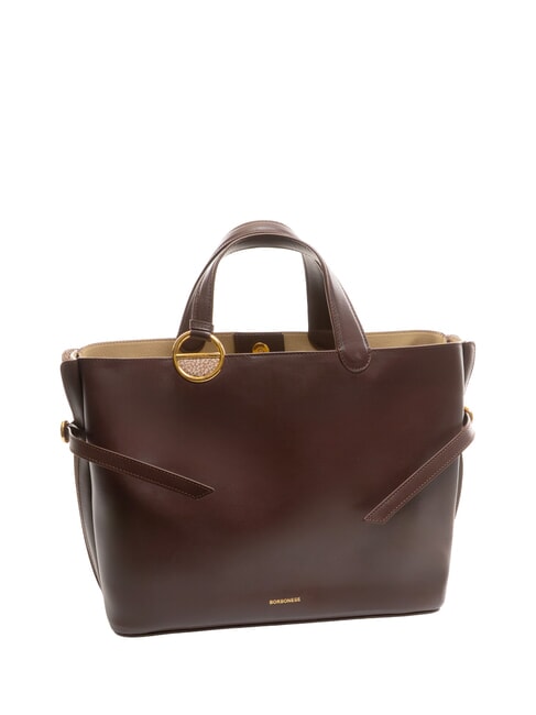 BRIDLE MEDIUM SHOPPER Medium nappa leather handbag chestnut/mushroom - Women’s Bags