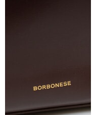 BORBONESE BRIDLE MEDIUM SHOPPER Medium nappa leather handbag chestnut/mushroom - Women’s Bags - 3