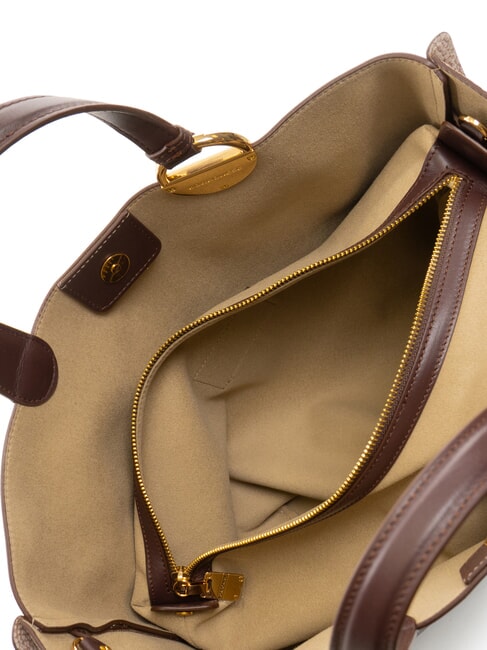 BRIDLE MEDIUM SHOPPER Medium nappa leather handbag chestnut/mushroom - Women’s Bags