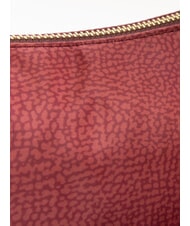 BORBONESE LUNA BAG MIDDLE ECO LINE LUNA Shoulder bag in jet fabric op merlot - Women&rsquo;s Bags - 3