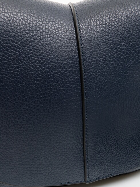 HELENA ROUND Leather bag with double shoulder strap BLUE - Women&rsquo;s Bags