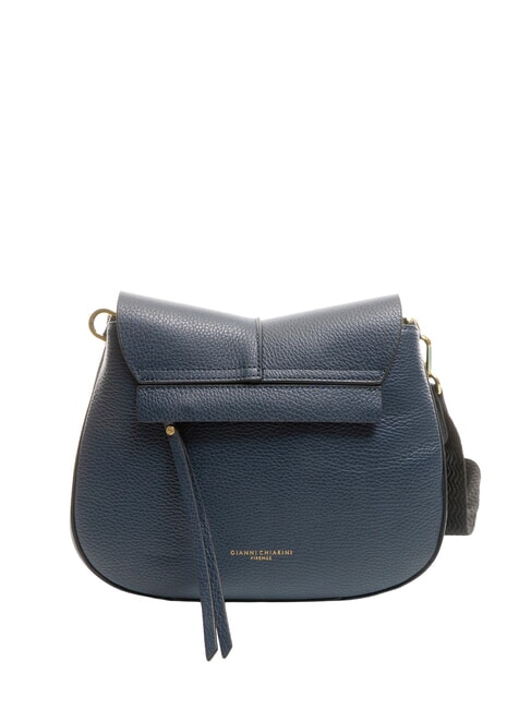 HELENA ROUND Leather bag with double shoulder strap BLUE - Women&rsquo;s Bags
