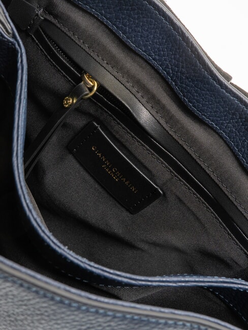 HELENA ROUND Small leather shoulder bag BLUE - Women&rsquo;s Bags