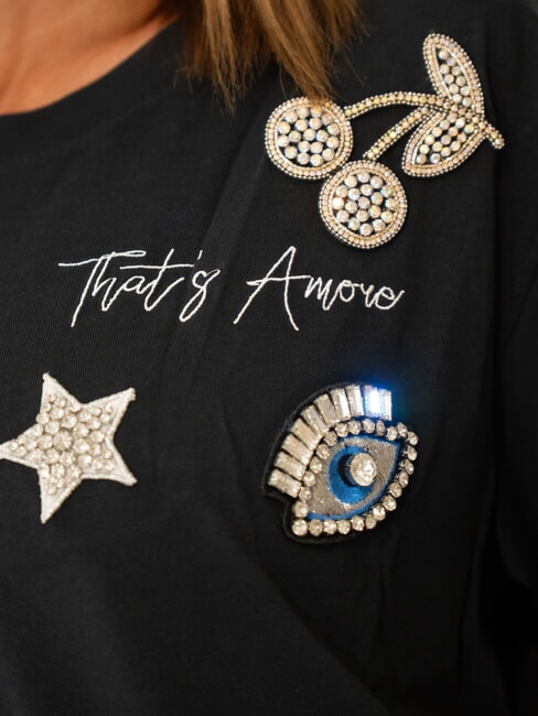 BOXY Cotton T-Shirt black - T-shirt