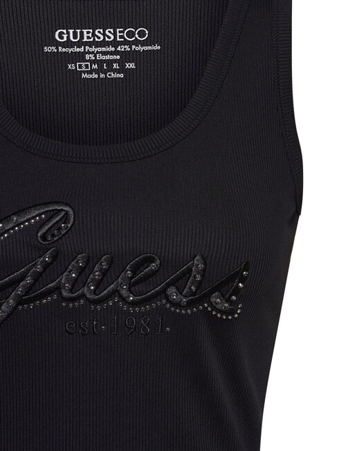 RAISSA LOGO Tank top with rhinestone logo jetbla - T-shirt