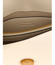 PINKO LOVE ONE CLASSIC Mini leather shoulder bag silk white-antique gold - Women&rsquo;s Bags - 3