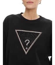 GUESS RACHELE TRIANGLE Cotton sweatshirt jetbla - Women's Sweatshirts - 3