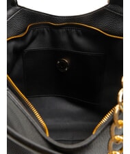 LOVE MOSCHINO GIANT Shopping bag with chain inserts Black - Women’s Bags - 5