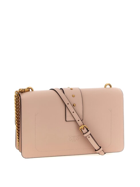 LOVE ONE CLASSIC Leather shoulder bag with flap powder-antique gold - Women’s Bags