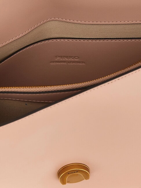 LOVE ONE CLASSIC Leather shoulder bag with flap powder-antique gold - Women’s Bags