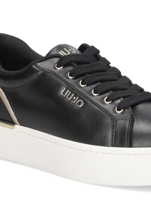 PRETTY 06 Leather platform sneakers black/light gold - Women’s shoes