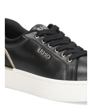 LIUJO PRETTY 06 Leather platform sneakers black/light gold - Women’s shoes - 4