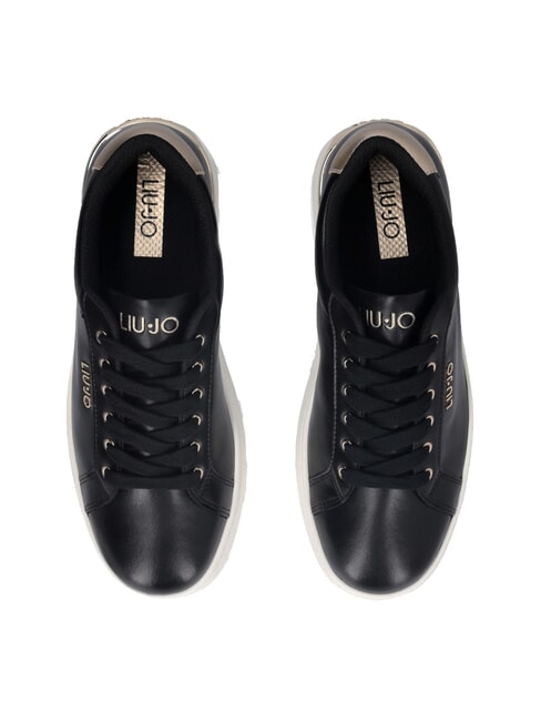 PRETTY 06 Leather platform sneakers black/light gold - Women’s shoes