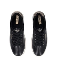 LIUJO PRETTY 06 Leather platform sneakers black/light gold - Women’s shoes - 5