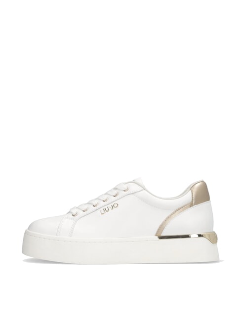 PRETTY 06 Leather platform sneakers white / light gold - Women’s shoes