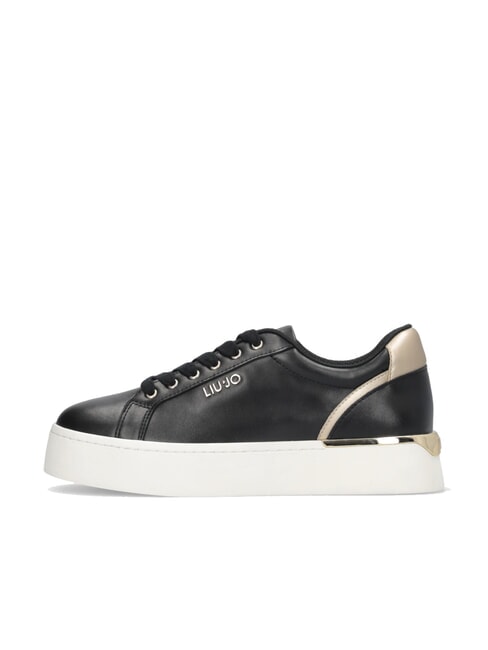PRETTY 06 Leather platform sneakers black/light gold - Women&rsquo;s shoes