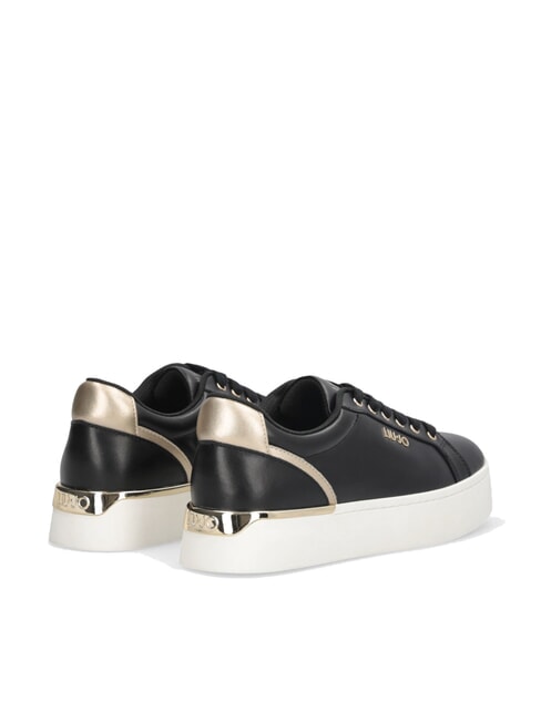 PRETTY 06 Leather platform sneakers black/light gold - Women&rsquo;s shoes