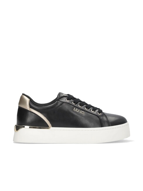PRETTY 06 Leather platform sneakers black/light gold - Women&rsquo;s shoes