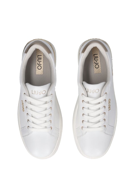 PRETTY 06 Leather platform sneakers white / light gold - Women&rsquo;s shoes