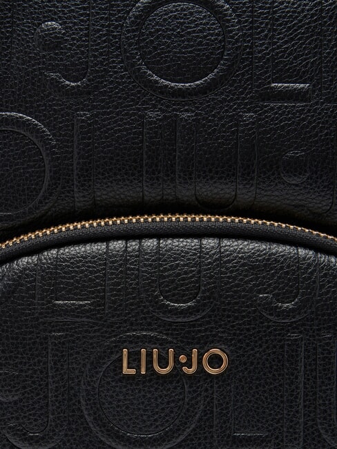 MANHATTAN Medium backpack with embossed logo BLACK - Women’s Bags