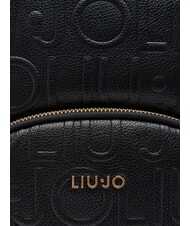 LIUJO MANHATTAN Medium backpack with embossed logo BLACK - Women’s Bags - 4