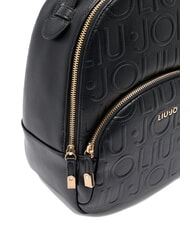 LIUJO MANHATTAN Medium backpack with embossed logo BLACK - Women’s Bags - 5