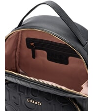 LIUJO MANHATTAN Medium backpack with embossed logo BLACK - Women’s Bags - 6