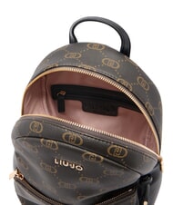 LIUJO CIRRY Medium backpack with all-over logo BLACK - Women’s Bags - 6