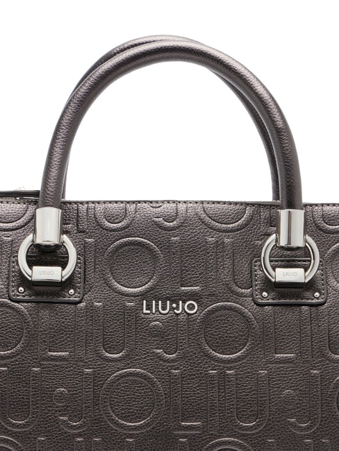 MANHATTAN Medium satchel bag with logo anthracite met. - Women&rsquo;s Bags