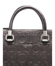 LIUJO MANHATTAN Medium satchel bag with logo anthracite met. - Women&rsquo;s Bags - 4