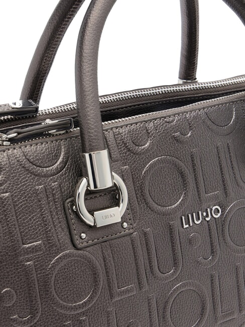 MANHATTAN Medium satchel bag with logo anthracite met. - Women&rsquo;s Bags