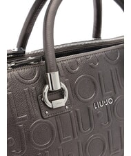 LIUJO MANHATTAN Medium satchel bag with logo anthracite met. - Women&rsquo;s Bags - 5