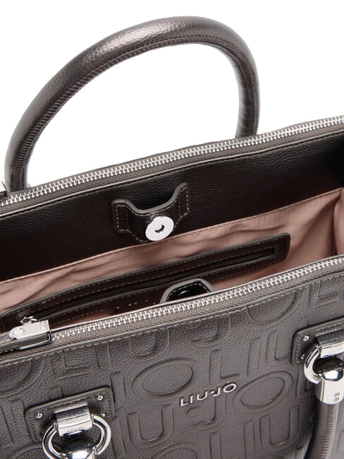 MANHATTAN Medium satchel bag with logo anthracite met. - Women&rsquo;s Bags