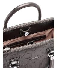 LIUJO MANHATTAN Medium satchel bag with logo anthracite met. - Women&rsquo;s Bags - 6