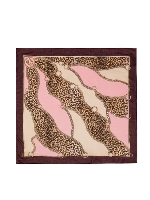 ANIMALIER CHAIN Scarf with all-over print red aubergine - Scarves