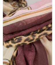 LIUJO ANIMALIER CHAIN Scarf with all-over print red aubergine - Scarves - 3