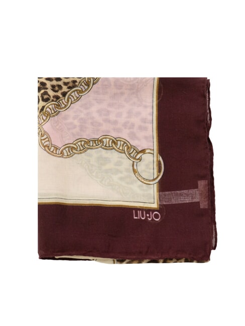 ANIMALIER CHAIN Scarf with all-over print red aubergine - Scarves