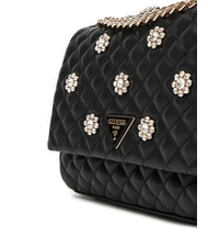 GUESS EVERLEE Quilted bag with applications BLACK - Women’s Bags - 4