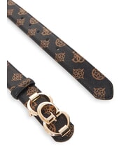 GUESS 4G LOGO PEONY Belt with logo buckle vikky large roo tote bag mochalog - Belts - 3