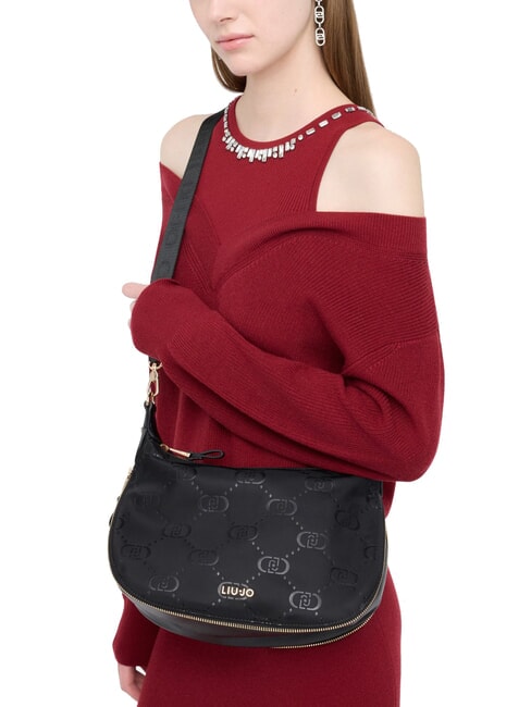 KALISKA Medium nylon hobo bag BLACK - Women’s Bags