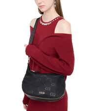 LIUJO KALISKA Medium nylon hobo bag BLACK - Women’s Bags - 7