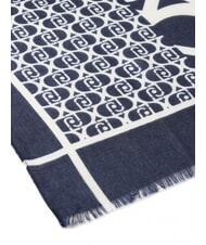 LIUJO LOGO Stole with print denim - Scarves - 4