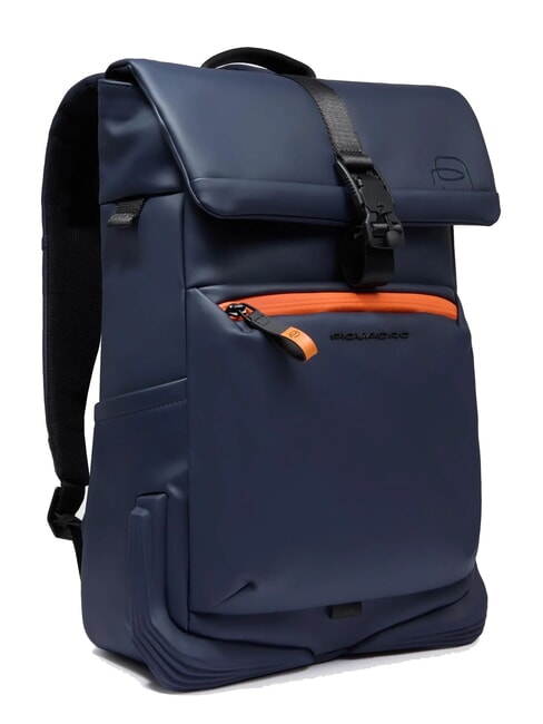 CORNER SPECIALE GOMMATO Roll-top backpack, 14" laptop holder blue - Laptop backpacks