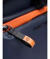 PIQUADRO CORNER SPECIALE GOMMATO Roll-top backpack, 14" laptop holder blue - Laptop backpacks - 4