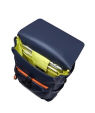 PIQUADRO CORNER SPECIALE GOMMATO Roll-top backpack, 14" laptop holder blue - Laptop backpacks - 6