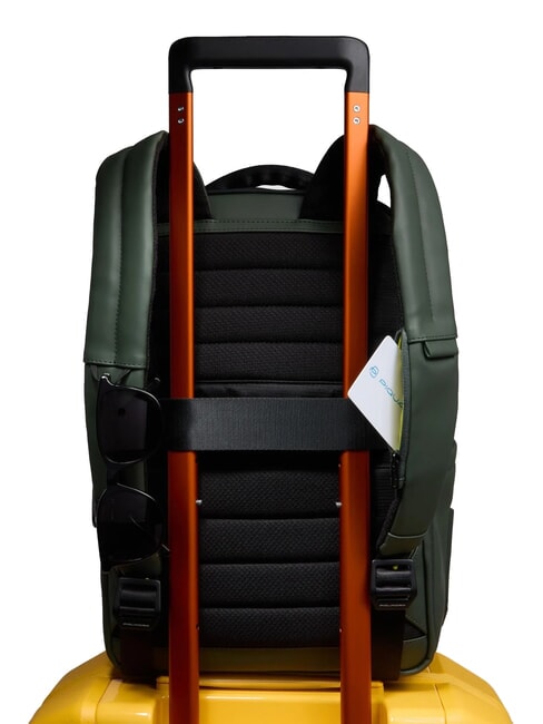 CORNER SPECIALE GOMMATO  14" laptop backpack, expandable GREEN - Laptop backpacks