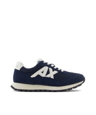 ARMANI EXCHANGE DROP MICROSUEDE Sneakers with contrasting logo navy+off-white - Men’s shoes - 2