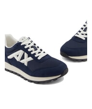 ARMANI EXCHANGE DROP MICROSUEDE Sneakers with contrasting logo navy+off-white - Men’s shoes - 4