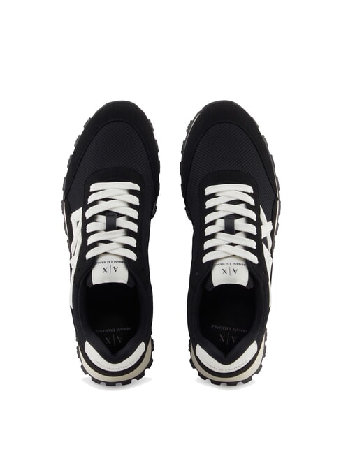 DROP MICROSUEDE Sneakers with contrasting logo black + off-white - Men&rsquo;s shoes